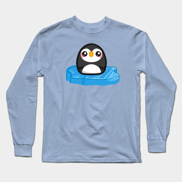 Super Cute Penguin - Kawaii Penguin Long Sleeve T-Shirt by perdita00